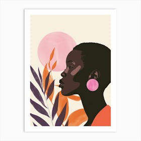 Black Woman With Earrings 4 Art Print