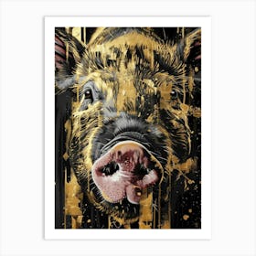 Gold Pig Art Print