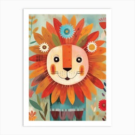 Flower Lion Children's Art Print