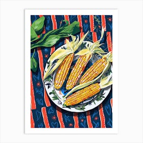 Corn Summer Illustration 2 Art Print