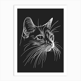 American Shorthair Cat Minimalist Illustration 1 Art Print