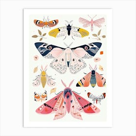 Colourful Insect Illustration Moth 13 Art Print