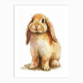 English Lop Rabbit Kids Illustration 2 Art Print
