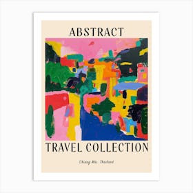 Abstract Travel Collection Poster Chiang Mai Thailand 3 Art Print