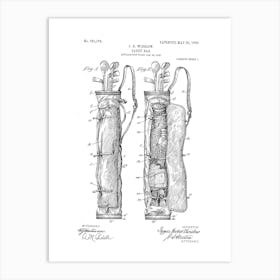 Original Patent Golf Caddy Bag Art Print