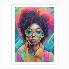 Hipster Portraits Pencil Pop Art 4 Art Print