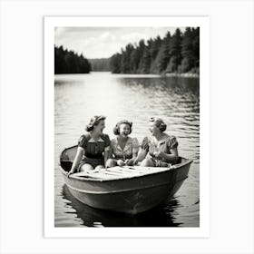 Three Girls In A Boat Art Print