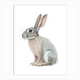 Polish Rex Rabbit Kids Illustration 2 Art Print