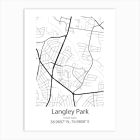 Langley,Canada Minimalist Map Art Print