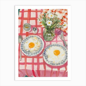 Pink Breakfast Food Scrambled Eggs 1 Art Print