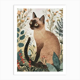 Burmese Cat Japanese Illustration 2 Art Print