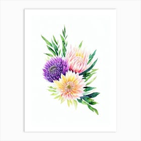 Proteas 3 Watercolour Flower Art Print