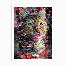 Abstract Cat Painting Art Print