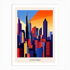 Chicago Colourful Travel Poster 8 Art Print