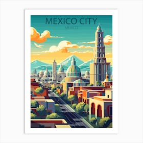 Mexico City, Mexico travel poster Art Print