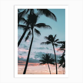 Vibrant Palm Tree Sunset Art Print
