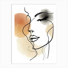 Face Line Art Art Print