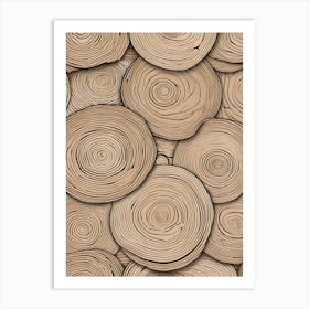 Abstract Modern Wood Rings 1 Art Print