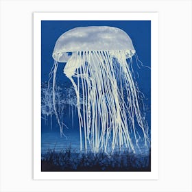 Comb Jellyfish Linoprint 2 Art Print