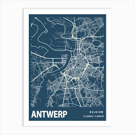 Antwerp Blueprint City Map 1 Art Print