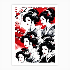 Traditional Japanese Art Style Geisha Girls 5 Art Print