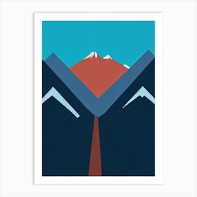 Mont Sainte Anne, Canada Modern Illustration Skiing Poster Art Print