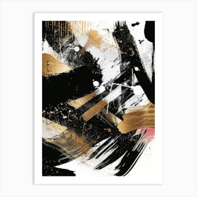 Abstract Black Gold Canvas Print 5 Art Print