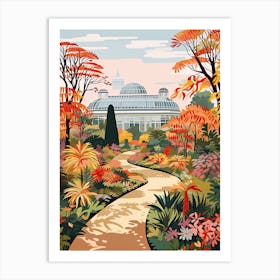 Kew Gardens, United Kingdom In Autumn Fall Illustration 2 Art Print