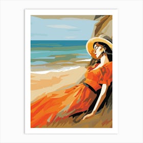 Woman On The Beach 1 Art Print