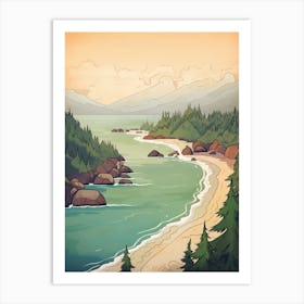 Juan De Fuca Marine Trail Canada 1 Vintage Travel Illustration Art Print