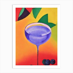 Blueberry Daiquiri Paul Klee Inspired Abstract 2 Cocktail Poster Art Print