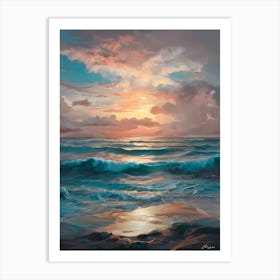 Sunset Over The Ocean 21 Art Print