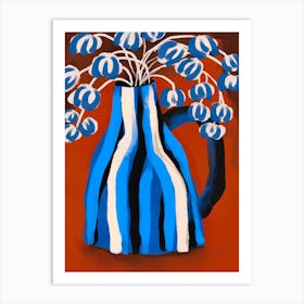 Striped Vase 1 Art Print