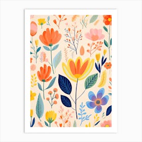 Flowers 44, Matisse style, Floral texture Art Print