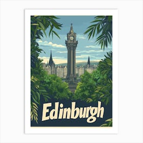 Aihrgdesign A Mid Century Modern Travel Poster For Edinburgh Art Print