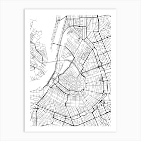 Map Of Amsterdam Illustration Print Art Art Print