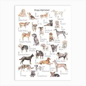 Dog Alphabet Art Print