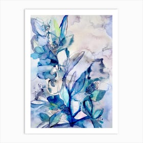 Aqua Floral Art Print