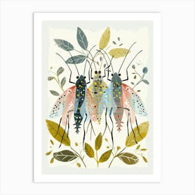 Colourful Insect Illustration Aphid 7 Art Print