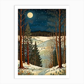 William Morris Night In The Woods Art Print