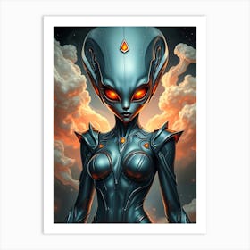 The Blue Alien Girl Art Print