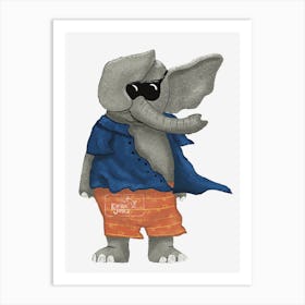 Cool Elephant Art Print
