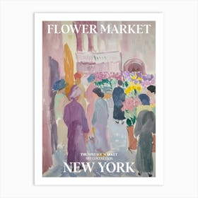 Vintage Flower Market Painting New York 3 Art Print