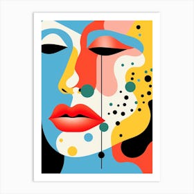 Gradient Abstract Geometric Face Art Print