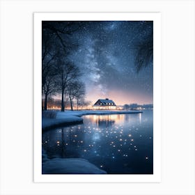 Night By The Lake Art Print