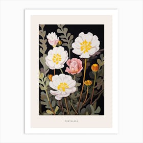 Flower Illustration Portulaca 3 Poster Art Print