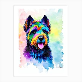 Bouvier Des Flandres Rainbow Oil Painting Dog Art Print