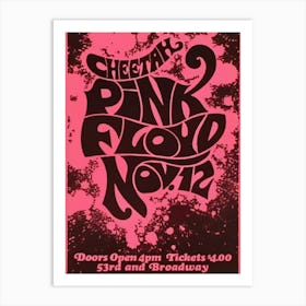 Cheetah Pink Floyd Nov Art Print