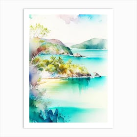 The Whitsunday Islands Australia Watercolour Pastel Tropical Destination Art Print