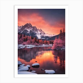 Sunset In The Mountains Art Print